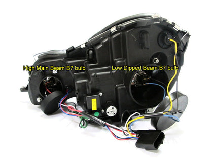 CrazyTheGod E-CLASS W211 2007-2008 Facelift Sedan/Wagon 4D/5D Projector LED R8Look Headlight Headlamp Black for Mercedes-Benz RHD