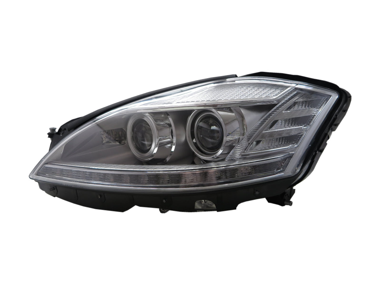 CrazyTheGod S-CLASS W221 Fifth generation 2006-2009 Pre-Facelift Sedan 4D LED Bar Projector Headlight Headlamp Chrome for Mercedes-Benz RHD