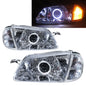 CrazyTheGod Activa BJ Eighth generation 1998-2000 PRE-FACELIFT Sedan/Wagon 4D/5D Guide LED Angle-Eye Bi-Projector HID Headlight Headlamp Chrome V1 for FORD LHD