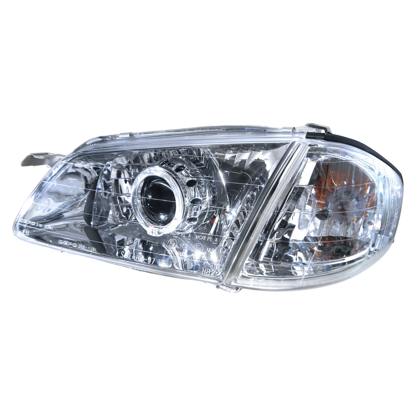 CrazyTheGod Activa BJ Eighth generation 1998-2000 PRE-FACELIFT Sedan/Wagon 4D/5D Guide LED Angle-Eye Bi-Projector HID Headlight Headlamp Chrome V1 for FORD LHD