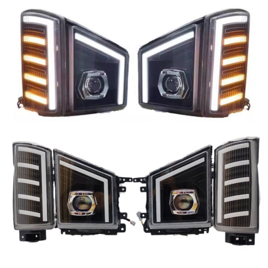 CrazyTheGod ELF 100P N-SERIES NJR85 Sixth generation 2007-Present Truck Full LED 24V Headlight Headlamp Black for ISUZU RHD