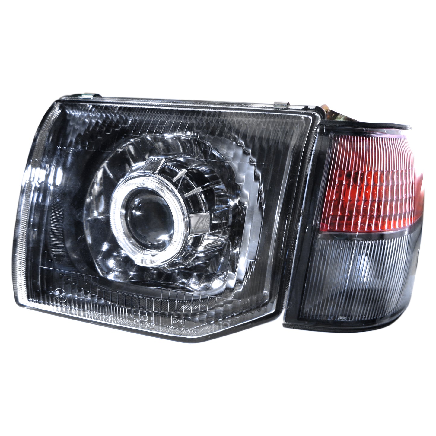 CrazyTheGod PAJERO Second generation 1991-1997 PRE-FACELIFT SUV 3D/5D Guide LED Angle-Eye Projector Headlight Headlamp Black for Mitsubishi RHD