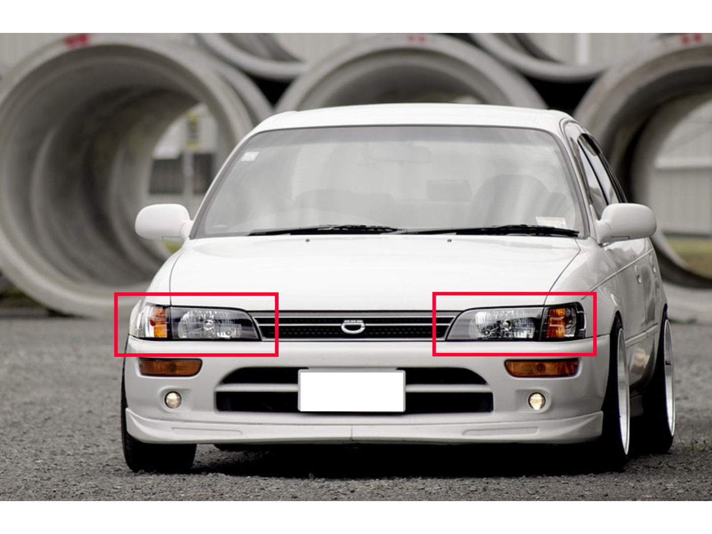 CrazyTheGod Corolla E100 Seventh generation 1993-1997 Wagon/Sedan 4D/5D Guide LED Angel-Eye Projector Headlight Headlamp Black JAPAN for TOYOTA LHD