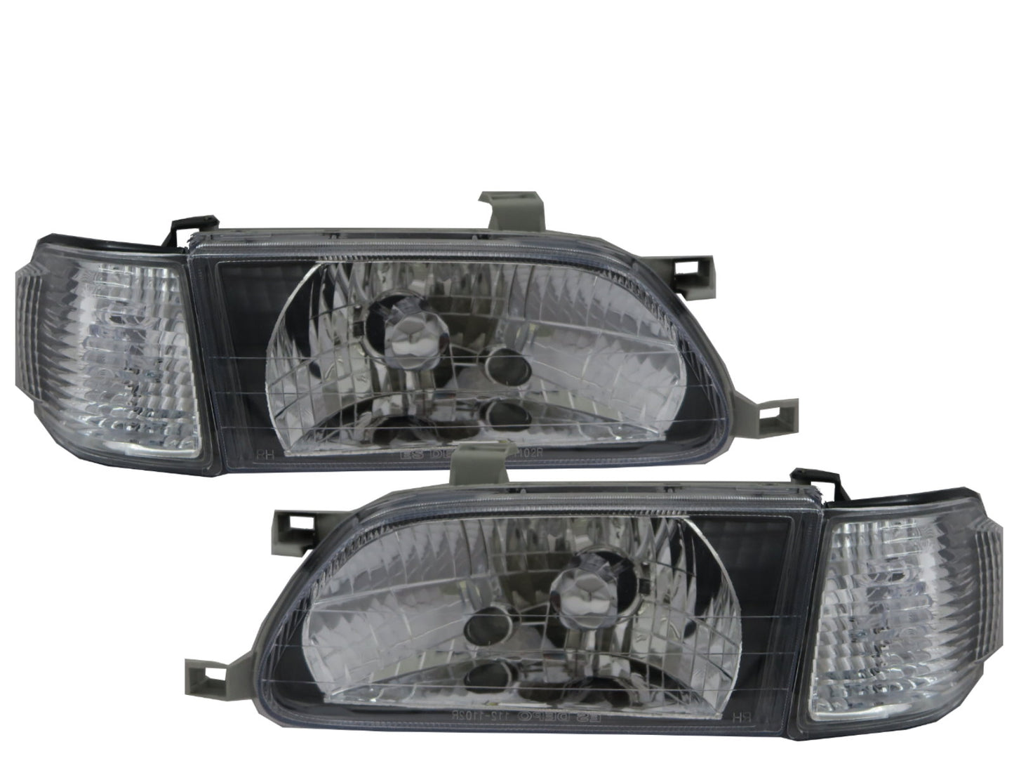 CrazyTheGod TERCEL L50 Fifth generation 1995-1999 PRE-FACELIFT Sedan 4D Clear Headlight Headlamp Black for TOYOTA LHD