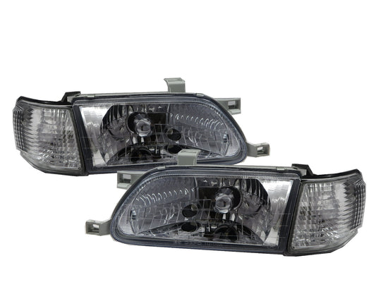 CrazyTheGod Tercel L50 1995-1999 Clear Headlight Headlamp CHROME for TOYOTA LHD