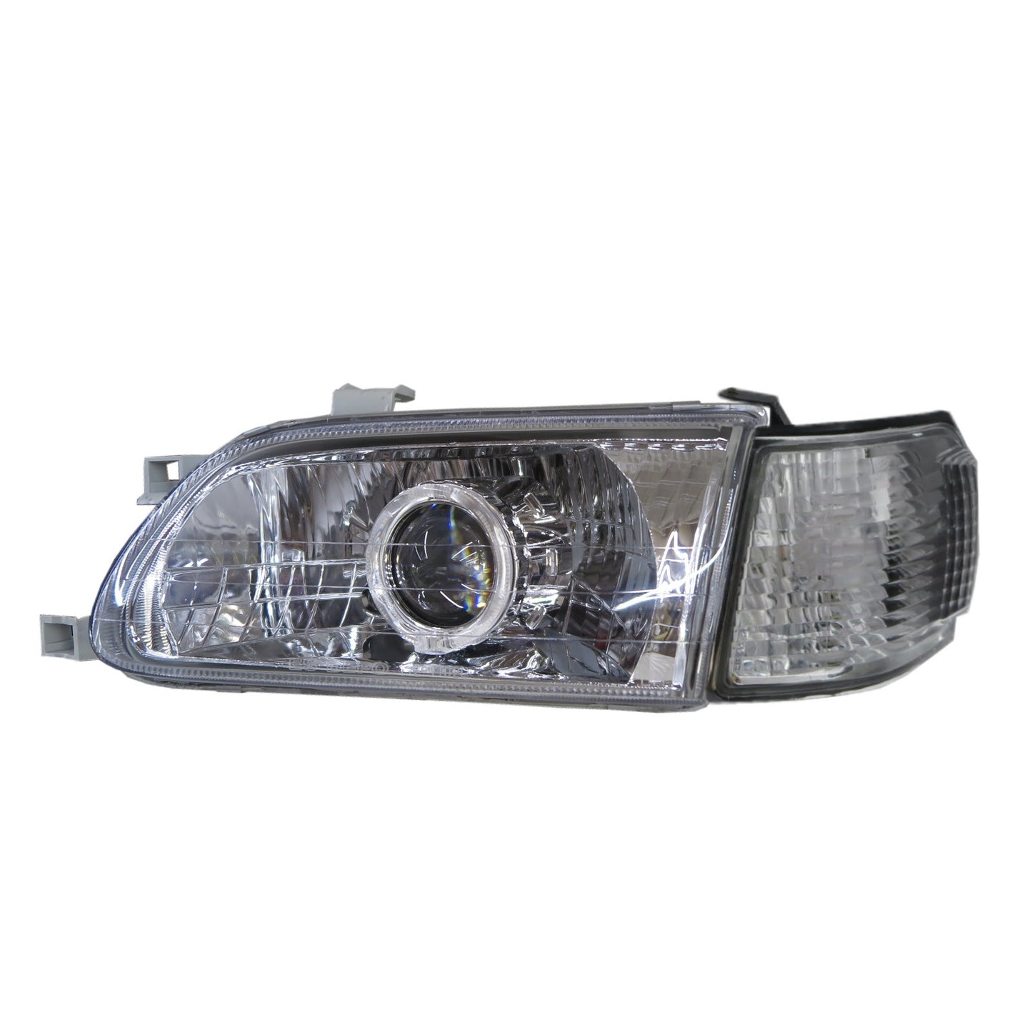 CrazyTheGod TERCEL L50 Fifth generation 1995-1999 Pre-Facelift Sedan 4D Guide LED Halo Projector Headlight Headlamp Chrome US for TOYOTA RHD