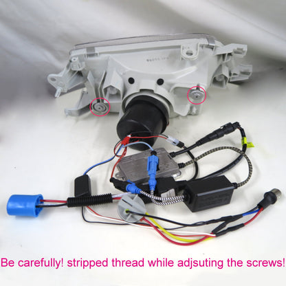 CrazyTheGod TERCEL L50 Fifth generation 1995-1999 Pre-Facelift Sedan 4D Guide LED Halo Projector Headlight Headlamp Chrome US for TOYOTA RHD