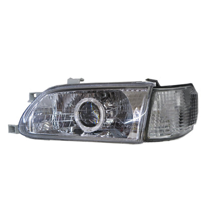 CrazyTheGod Tercel L50 1995-1999 Guide LED Halo Projector Headlight Headlamp CHROME for TOYOTA LHD