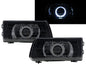 CrazyTheGod Dodge 1000 1999-present VAN 4D Guide LED Angel-Eye Projector Headlight Headlamp Black for DODGE LHD