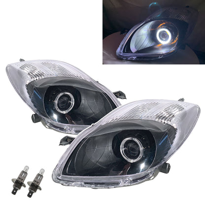 CrazyTheGod Charade XP90 Second generation 2011-2013 Facelift Hatchback 3D/5D Guide LED Angel-Eye Projector Halogen Headlight Headlamp Black for DAIHATSU LHD