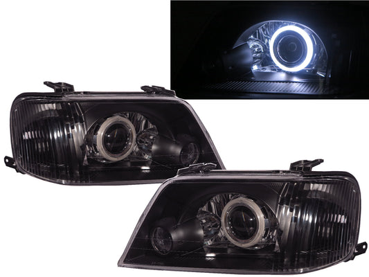 CrazyTheGod ESCAPE First generation 2000-2003 PRE-FACELIFT SUV 5D CCFL Angel Eye BI-XENON Projector Headlight Headlamp Black for FORD RHD