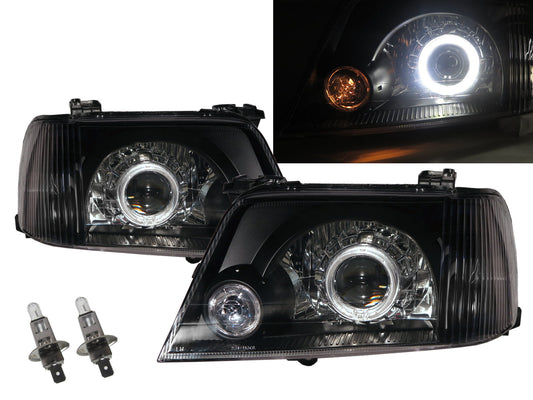 CrazyTheGod ESCAPE Thế hệ đầu tiên 2000-2003 Trước khi nâng cấp SUV 5D Guide LED Angel-Eye Projector Headlight Đèn pha màu đen cho FORD LHD