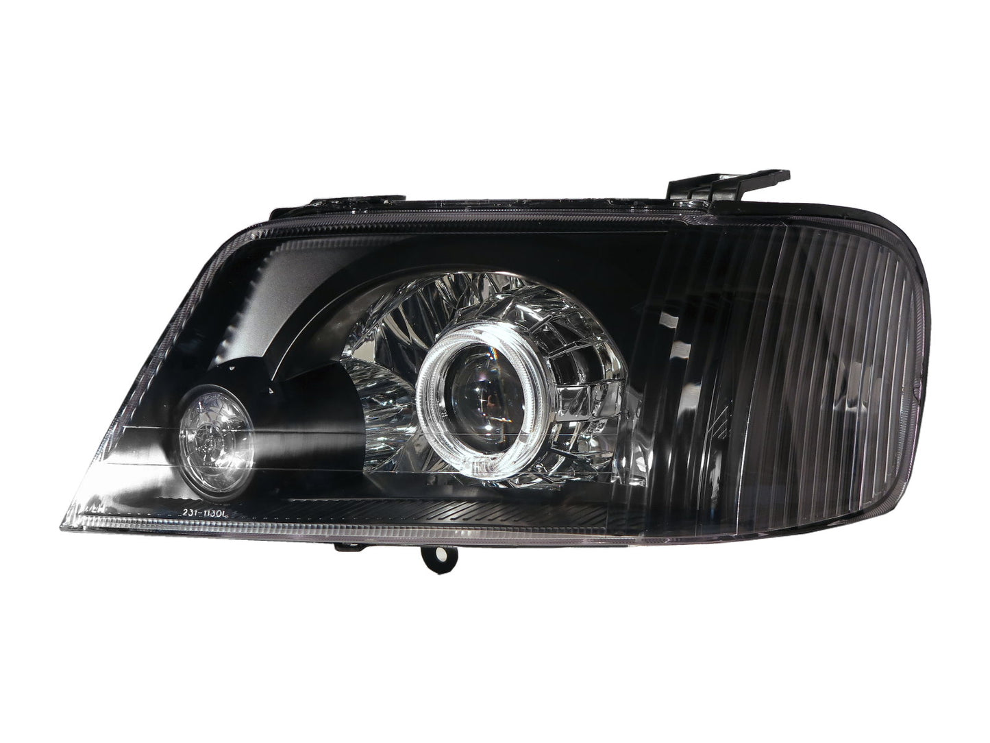 CrazyTheGod ESCAPE Thế hệ đầu tiên 2000-2003 Trước khi nâng cấp SUV 5D Guide LED Angel-Eye Projector Headlight Đèn pha màu đen cho FORD RHD