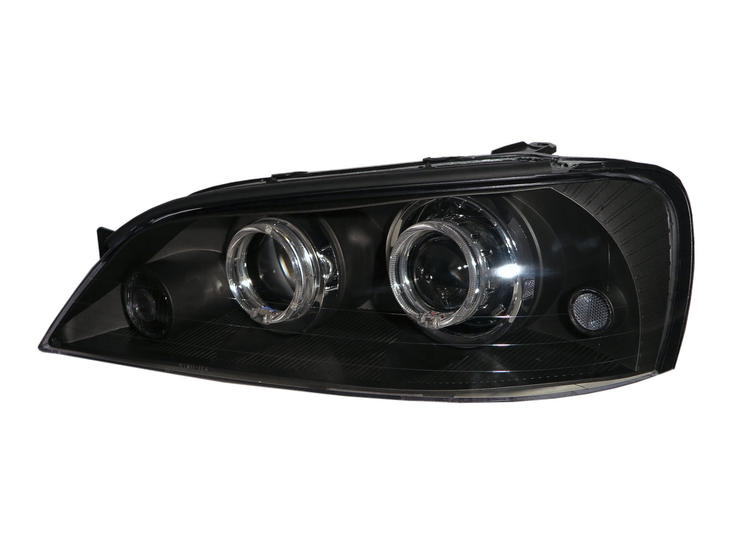 CrazyTheGod LASER KN/KQ 2000-2005 Sedan 4D Guide LED Halo Dual Projector Headlight Đèn pha màu đen Đài Loan cho FORD RHD