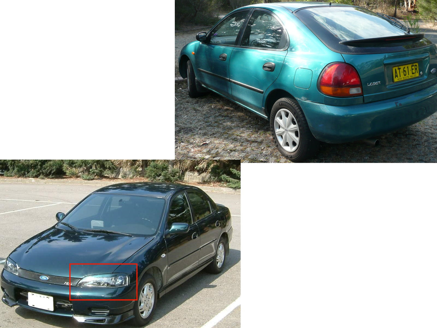 CrazyTheGod LASER KJ/KL 1994-1999 Đèn pha Bi-Projector CCFL HID V1 ĐEN cho FORD RHD