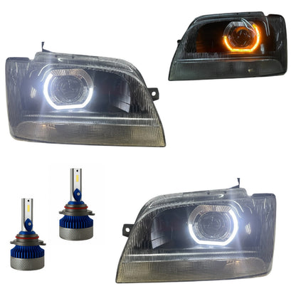 CrazyTheGod Carry Tenth generation 1999-2002 Pickup 2D Ubar Projector Headlight Headlamp Black for SUZUKI LHD