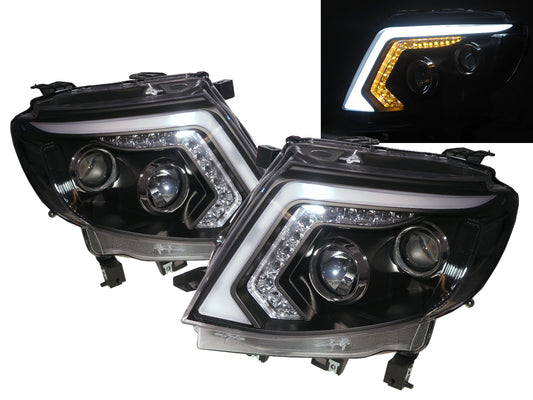 CrazyTheGod Ranger T6 2012-2015 Đèn pha LED 2D dạng thanh máy chiếu cho xe bán tải màu đen cho xe FORD RHD