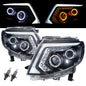 CrazyTheGod Ranger T6 thế hệ đầu tiên 2012-2015 Pre-Facelift Pickup 2D/4D Guide LED Angel-Eye Projector Halogen Headlight Đèn pha Halogen Màu đen cho FORD LHD