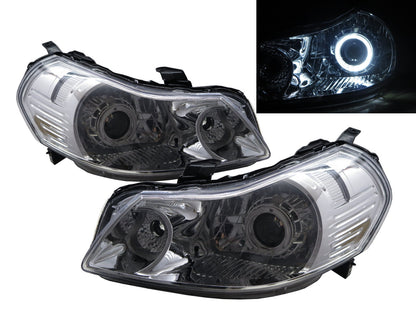 CrazyTheGod Sedici First generation 2007-2013 Hatchback 5D Guide LED Angel-Eye Projector Headlight Headlamp Chrome EU for Fiat LHD