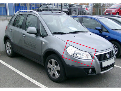 CrazyTheGod Sedici 2007-2013 Hatchback 5D Projector Headlight Headlamp Black EU V2 for Fiat LHD