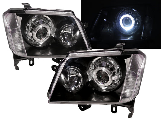 CrazyTheGod Colorado RC thế hệ đầu tiên 2008-2012 FACELIFT Pickup 4D Guide LED Angel-Eye Projector Headlight Đèn pha màu đen cho CHEVROLET CHEVY RHD