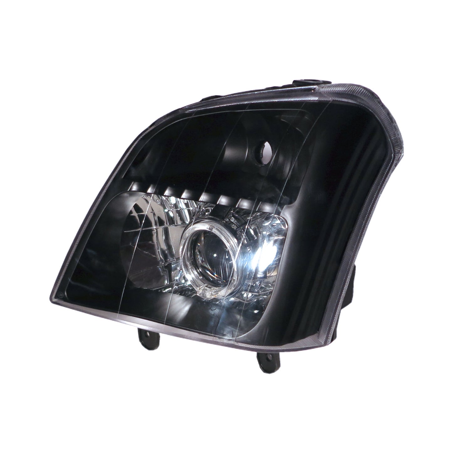 CrazyTheGod Dmax 2004-2008 Pre-Facelift Pickup 2D/4D Guide LED Angel-Eye Projector ไฟหน้า HID สีดำสำหรับ CHEVROLET CHEVY LHD