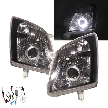 CrazyTheGod Dmax thế hệ thứ ba 2007-2011 Xe bán tải nâng cấp 2D/4D Đèn pha HID Angel-Eye Projector LED Đèn pha màu đen cho CHEVROLET CHEVY RHD