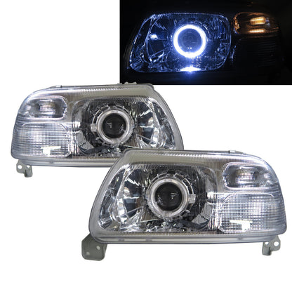 CrazyTheGod Grand Vitara 1998-2005 SUV 3D/5D Guide LED Angel-Eye Projector Headlight Headlamp Chrome for CHEVROLET CHEVY RHD