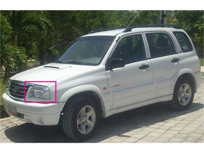 CrazyTheGod Tracker ไฟหน้าแบบใส 3D/5D สำหรับ SUV ปี 1998-2005 สีโครเมียม สำหรับ CHEVROLET CHEVY LHD