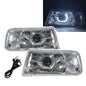 ไฟหน้าโปรเจคเตอร์ LED Angel-Eye Guide แบบเปิดประทุน/SUV 2D/3D/5D รุ่น CrazyTheGod Tracker รุ่นแรก ปี 1988-1998 สำหรับ GMC RHD โครเมียม รุ่น V3