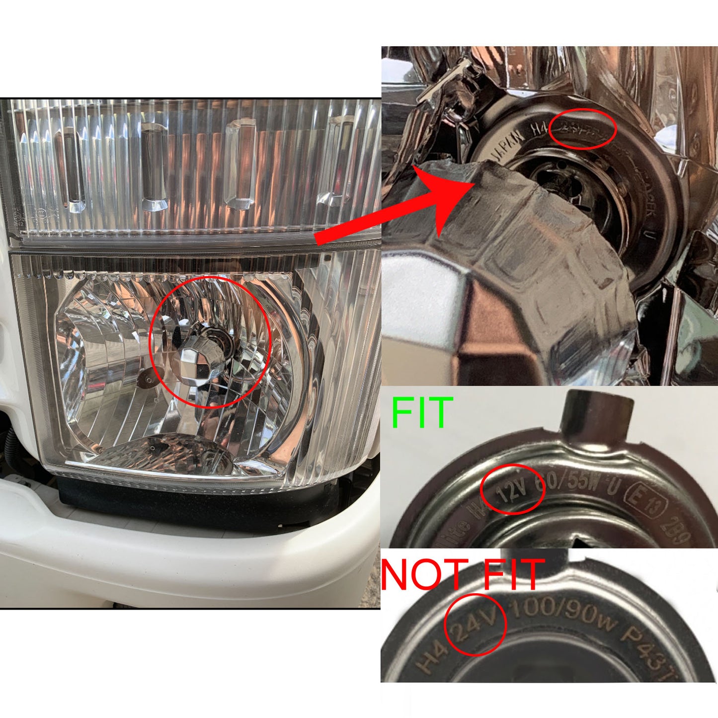 ไฟหน้าโปรเจคเตอร์ LED Angel-Eye 12V พร้อมมอเตอร์ CrazyTheGod W-Series W4500 ปี 2007-ปัจจุบัน สำหรับรถบรรทุก GMC LHD สีดำ