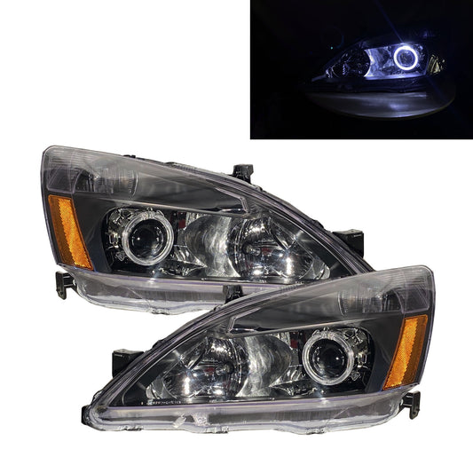 CrazyTheGod Accord Seventh generation 2003-2007 Coupe/Sedan 2D/4D LED Projector Headlight Headlamp Black for HONDA LHD