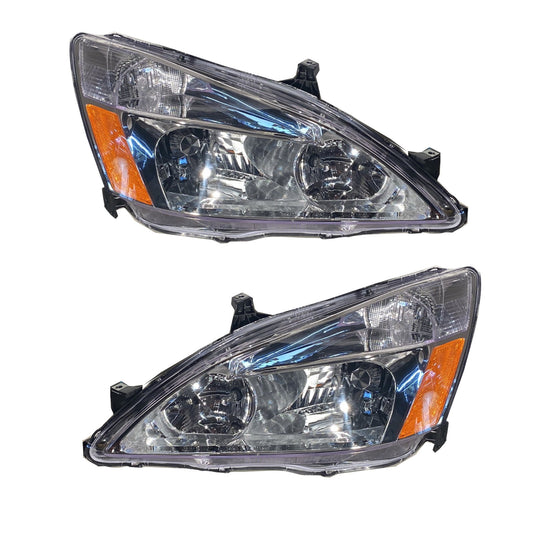 CrazyTheGod Accord Seventh generation 2003-2007 Coupe/Sedan 2D/4D OE Headlight Headlamp Chrome for HONDA LHD