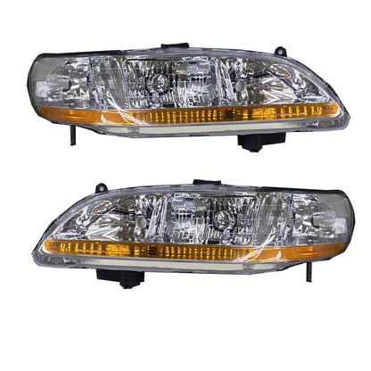 CrazyTheGod Accord Sixth generation 1998-2002 Sedan 2D/4D OE Headlight Headlamp Chrome for HONDA LHD