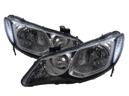 CrazyTheGod Civic Eighth generation 2006-2011 Sedan 4D Clear Headlight Headlamp Black Russia/South Africa/ASIA/JAPAN/Australia EU for HONDA LHD