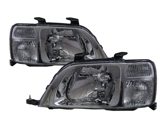 CrazyTheGod CRV CR-V RD1-RD3 First generation 1996-2001 SUV 5D Clear Headlight Headlamp Chrome for HONDA LHD