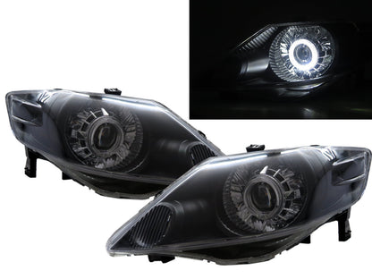 CrazyTheGod City GD8/GD9 Fourth generation 2003-2005 PRE-FACELIFT Sedan 4D Guide LED Angel-Eye Projector Headlight Headlamp Black Asia for HONDA RHD