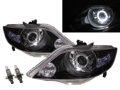 CrazyTheGod City GD8/GD9 Thế hệ thứ tư 2006-2008 Sedan nâng cấp 4D Đèn pha LED Angel-Eye Projector Đèn pha màu đen cho HONDA LHD