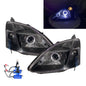 CrazyTheGod Civic Seventh generation 2001-2003 Hatchback 3D Guide LED Angel-Eye Projector Headlight Headlamp Black US for HONDA LHD