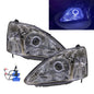 CrazyTheGod Civic Seventh generation 2001-2003 Hatchback 3D Guide LED Angel-Eye Projector Headlight Headlamp Chrome US for HONDA LHD