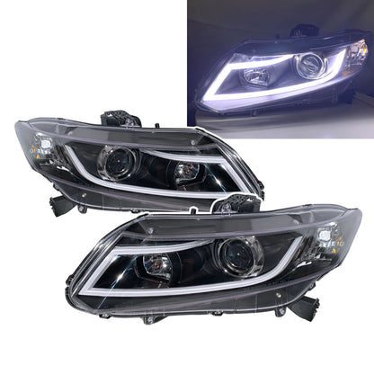 CrazyTheGod Civic FB1-6/FG3-4 Ninth generation 2012-2015 Sedan/Coupe 2D/4D Projector R8Look Headlight Headlamp Black for HONDA LHD