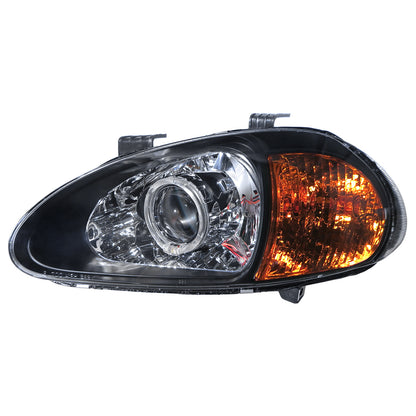 CrazyTheGod DEL SOL CRX 1993-1997 Roadster 2D Guide LED Angel-Eye Devil Eye Headlight Headlamp Black V1 for HONDA LHD