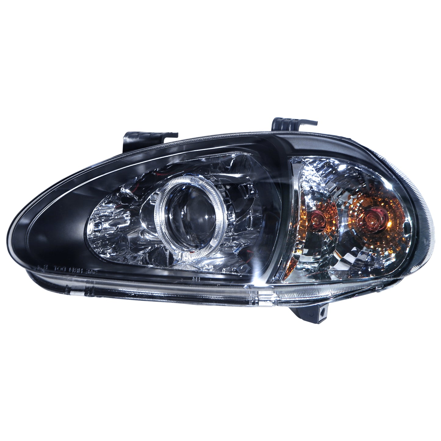 CrazyTheGod DEL SOL CRX 1993-1997 Roadser 2D Guide LED Angle-Eye Projector V2 ไฟหน้าสีดำสำหรับ HONDA RHD