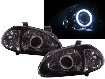 CrazyTheGod DEL SOL CRX 1993-1997 Roadster 2D CCFL Projector Headlight Headlamp Black for HONDA LHD