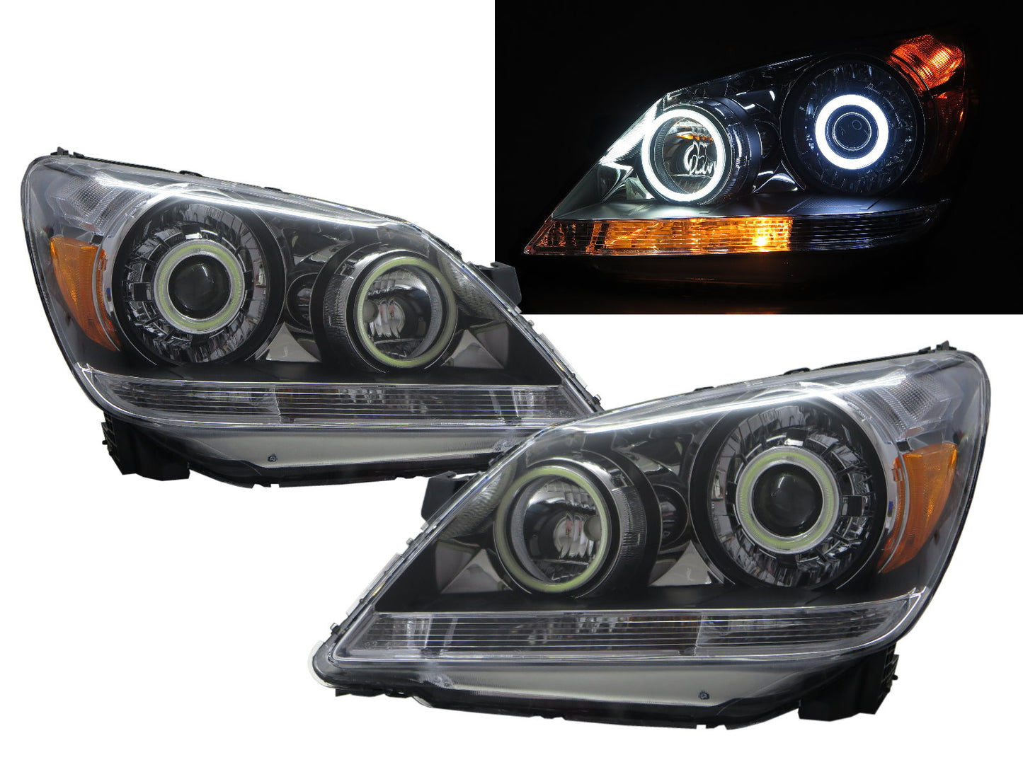 CrazyTheGod Odyssey RL3 RL4 Third generation 2005-2010 Minivan 5D COB Projector Headlight Headlamp Black US Type for HONDA RHD
