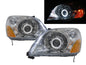 CrazyTheGod Pilot YF1/2 thế hệ đầu tiên 2003-2005 SUV 5D Guide LED Angel-Eye Projector Headlight Đèn pha mạ crôm cho HONDA LHD