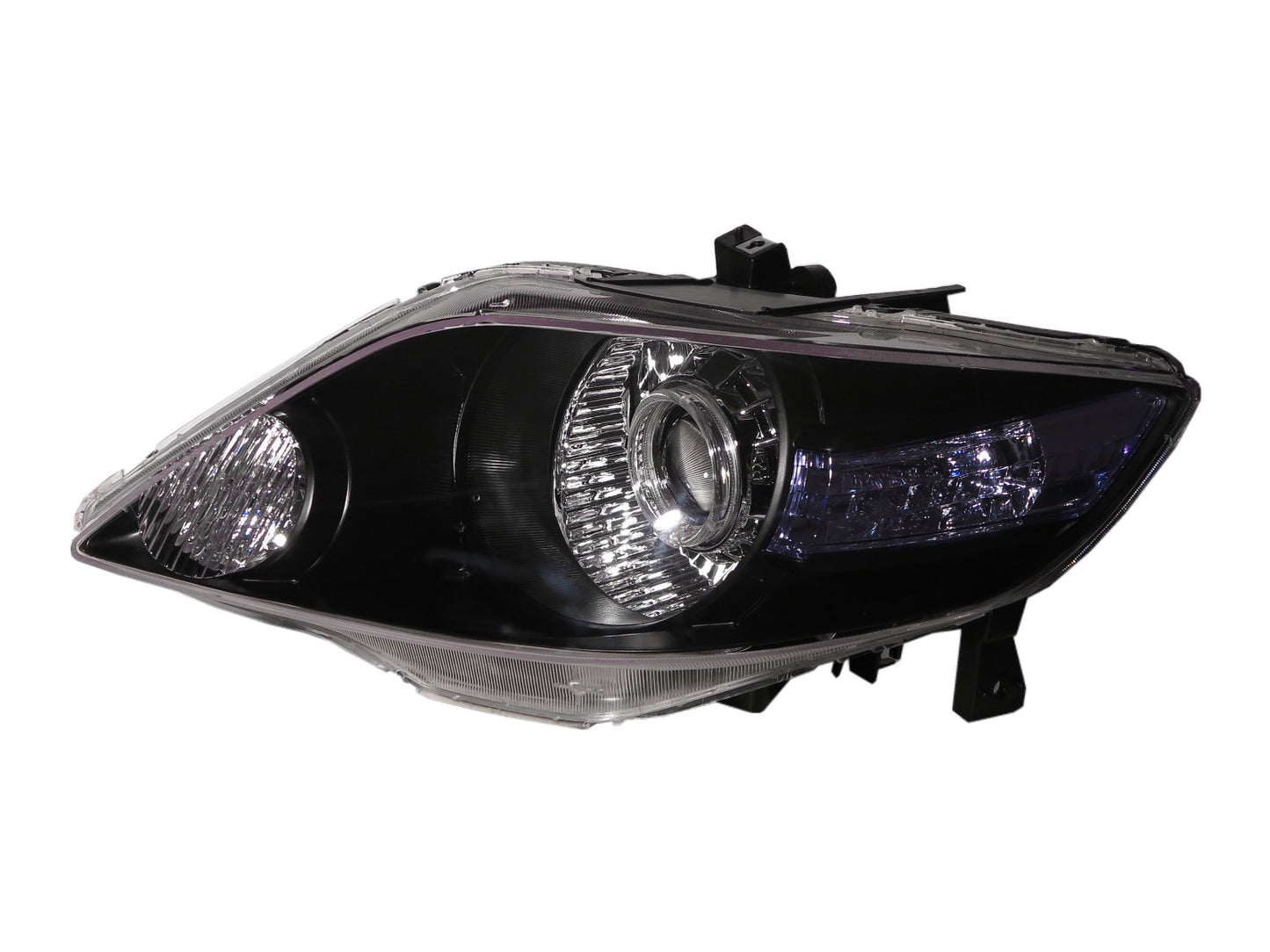 CrazyTheGod City ZX thế hệ thứ tư 2006-2008 Sedan nâng cấp 4D Đèn pha LED Angel-Eye Projector Đèn pha màu đen cho HONDA LHD