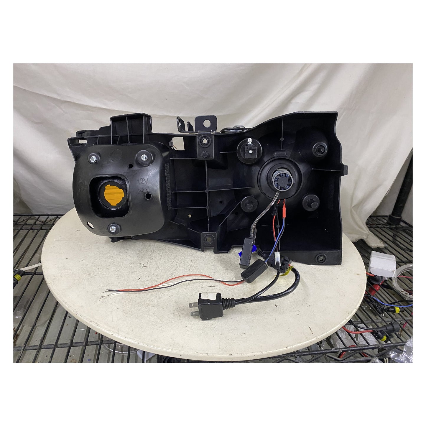 CrazyTheGod H3 2006-2010 Guide LED Angel-Eye Projector Headlight Headlamp Black EU for HUMMER LHD