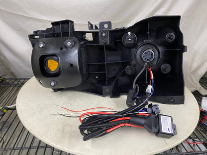 CrazyTheGod H3 2006-2010 Guide LED Angel-Eye Projector Headlight Headlamp Black for HUMMER LHD