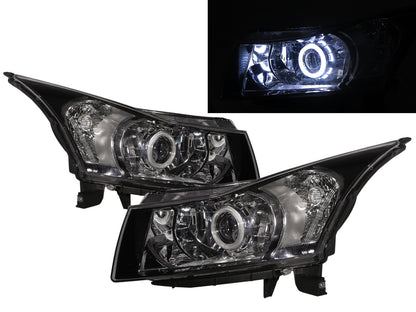 CrazyTheGod Cruze J300 First generation 2008-2011 CCFL Projector Headlight Headlamp Black US for HOLDEN RHD